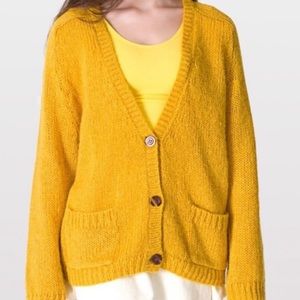 American Apparel Mohair Blend Gold Cardigan